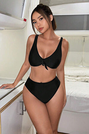 Angelsin Şık Yüksek Bel Bikini Takım (Çıkartılabilir Kaplı)