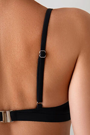 Angelsin Metal Kopçalı Şık Bikini Üstü (Çıkartılabilir Kaplı)