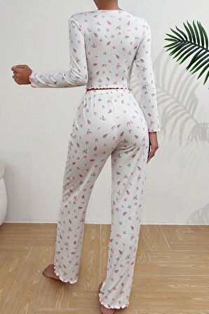 Merry See Baskılı Özel Kumaş Pijama Takımı