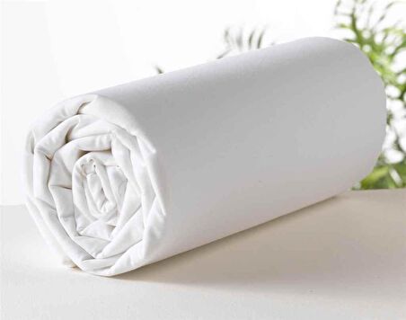 Maki %100 Pamuklu Beyaz 120x200+50x70 Tek Kişilik Lastikli Çarşaf Takımı