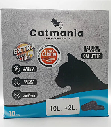 Doğal Bentonite Aktif Karbon Kedi Kumu 12 L (10 KG)