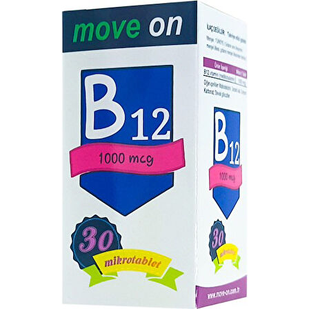 Move On B12 1000 Mcg 30 Mikrotablet