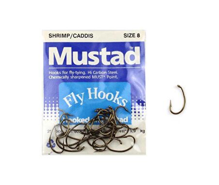 Mustad Fly Hooks 80200 Br No:8 25pcs