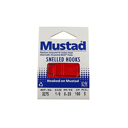 Mustad 3275 100 Cm 0,20 Mm No:1/0 5 Li Paket