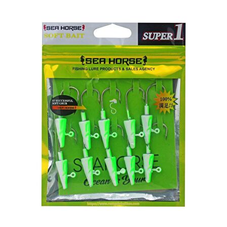 Sea Horse Balık Kafa Jig Head 5gr 10 Lu Pkt Yeşil