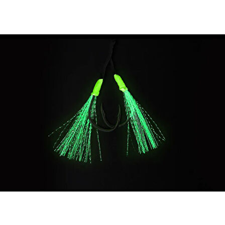 Noeby Jigging Hook Lj10 1/0 Assist Glow 2 Pcs