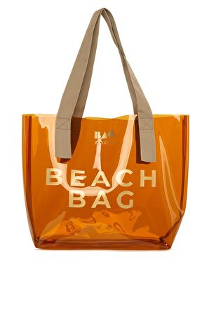 Vizon  Beach Bag Baskılı Şeffaf Plaj Çantası M000007257