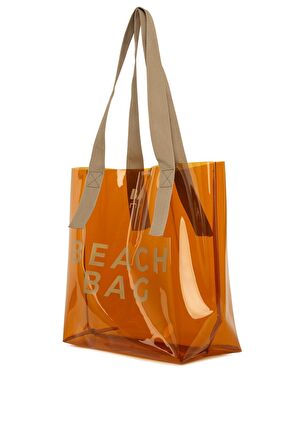 Vizon  Beach Bag Baskılı Şeffaf Plaj Çantası M000007257