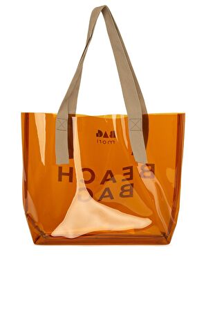 Vizon  Beach Bag Baskılı Şeffaf Plaj Çantası M000007257