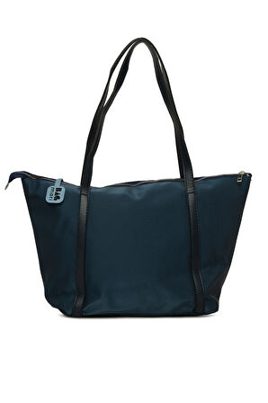 Lacivert  Renkli Püskül Detaylı Saten Tote Çanta M000008174