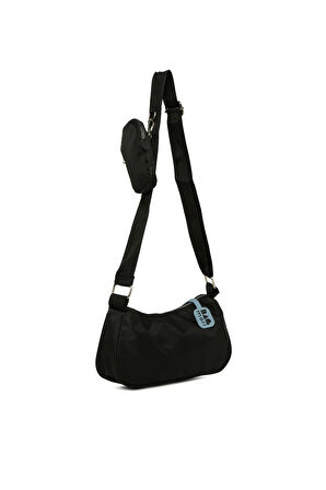 Siyah  Cüzdanlı Saten Baget M000008576