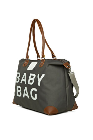 Gri Baby Bag Baskılı Garnili Anne Bebek Çantası M000008582