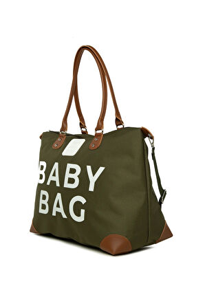 Haki Baby Bag Baskılı Garnili Anne Bebek Çantası M000008582