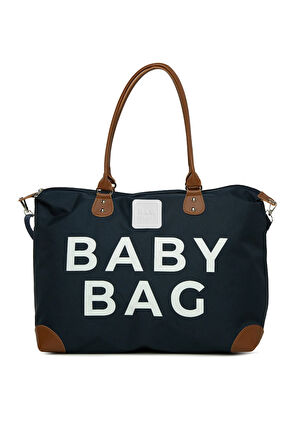 Lacivert Baby Bag Baskılı Garnili Anne Bebek Çantası M000008582