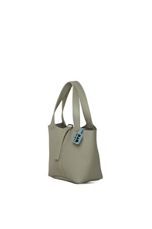 Gri  Dokulu El Tutmalı Çanta M000008585