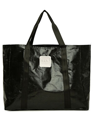 Siyah  Çift Şeritli Maxi Boy Plaj Çantası M000008590