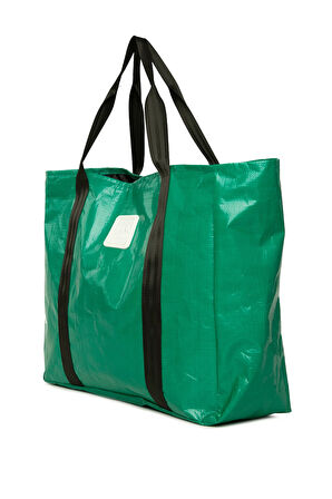 Yeşil  Çift Şeritli Maxi Boy Plaj Çantası M000008590