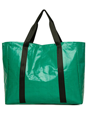 Yeşil  Çift Şeritli Maxi Boy Plaj Çantası M000008590
