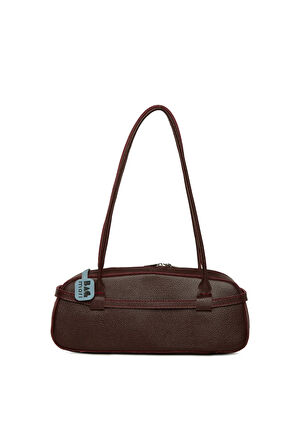 Bordo  Gerçek Deri Kemerli İnce Askılı Çanta M000008606