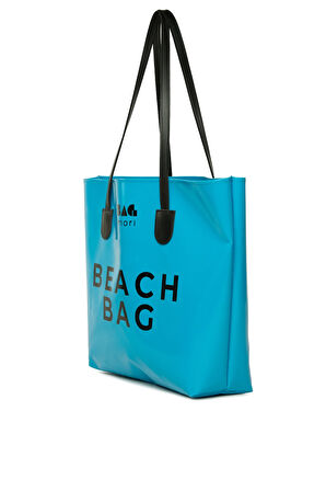 Mavi  Beach Bag Baskılı Plaj Çantası M000008612