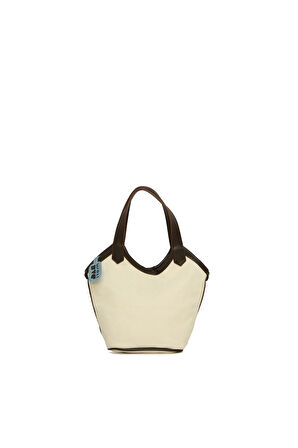 Kahverengi  Deri Garnili Kanvas Mini Çanta M000008617