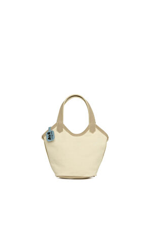 Krem  Deri Garnili Kanvas Mini Çanta M000008617