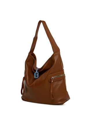 Taba  Dokulu Yan Fermuar Detaylı Salaş Çanta M000008643