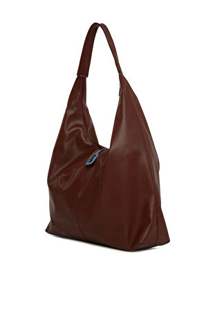 Bordo  Yumuşak Dokulu Oval Maxi Boy Omuz Çantası M000008651