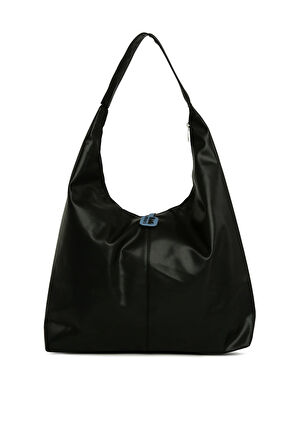 Siyah  Yumuşak Dokulu Oval Maxi Boy Omuz Çantası M000008651