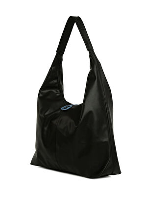 Siyah  Yumuşak Dokulu Oval Maxi Boy Omuz Çantası M000008651