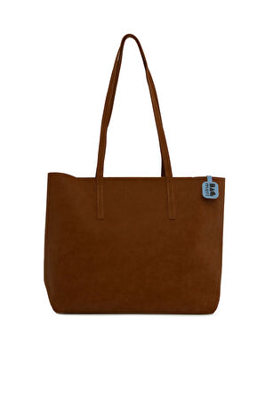 Taba  İnce Askılı Fermuarlı Nubuk Tote Çanta M000008656