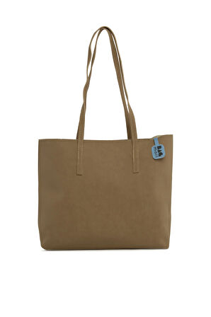 Vizon  İnce Askılı Fermuarlı Nubuk Tote Çanta M000008656