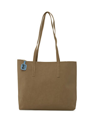 Vizon  İnce Askılı Fermuarlı Nubuk Tote Çanta M000008656