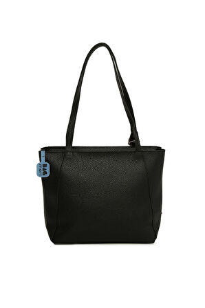 Siyah  Üç Bölmeli Şallı Tote Çanta M000008659