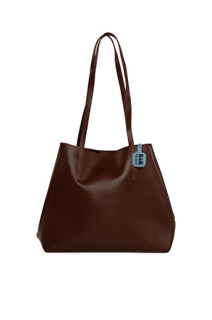 Bordo  Yandan Çıtçıtlı İnce Askılı Tote Çanta M000008663