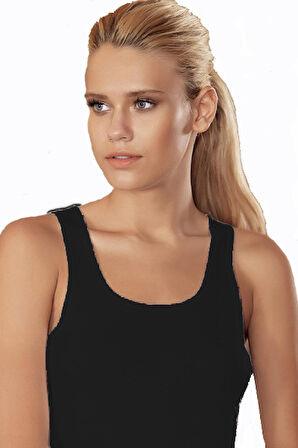 Şahinler B004 Kadın %100 Pamuk Renkli Ribana Askılı Atlet