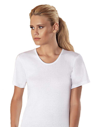 Şahinler MB010 Kadın Büyük Beden Ribana Kısa Kol Atlet