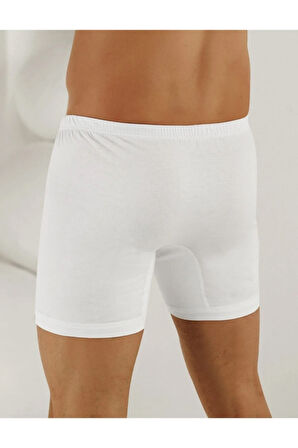 Erkek Beyaz 6'lı Paket %100 Pamuk Boxer Me007