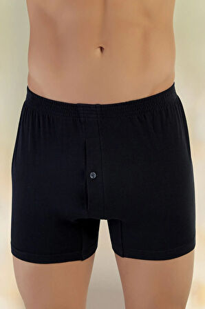 Erkek Siyah 6 Lı Paket Penye Boxer Me010