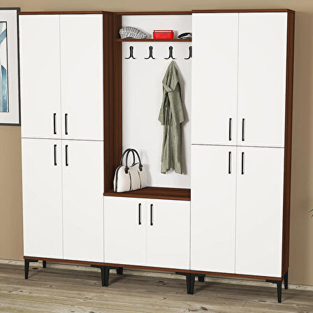 Rose-1-4-4 Dolaplı Ayakkabılık Vestiyer Portmanto RS03