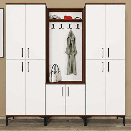 Rose-1-4-4 Dolaplı Ayakkabılık Vestiyer Portmanto RS03