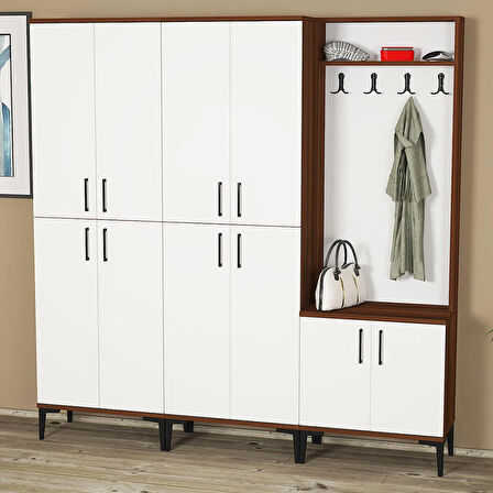 Rose-1-4-4 Dolaplı Ayakkabılık Vestiyer Portmanto RS03
