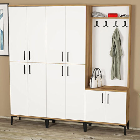 Rose-1-4-4 Dolaplı Ayakkabılık Vestiyer Portmanto RS02