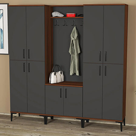 Rose-1-4-4 Dolaplı Ayakkabılık Vestiyer Portmanto RS07