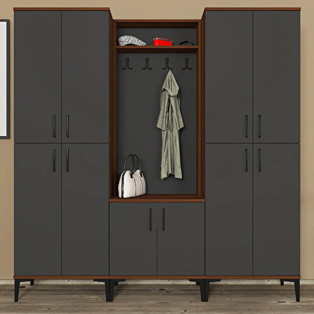 Rose-1-4-4 Dolaplı Ayakkabılık Vestiyer Portmanto RS07