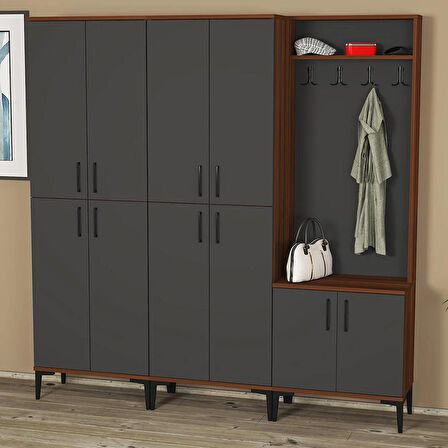 Rose-1-4-4 Dolaplı Ayakkabılık Vestiyer Portmanto RS07