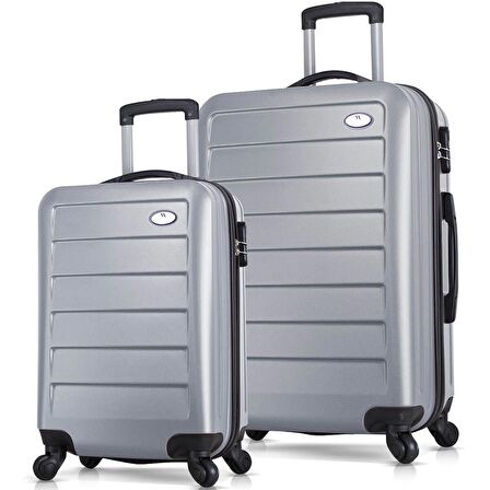 My Valice Ruby Abs 2'li Valiz Seti (Kabin ve Büyük) Gri