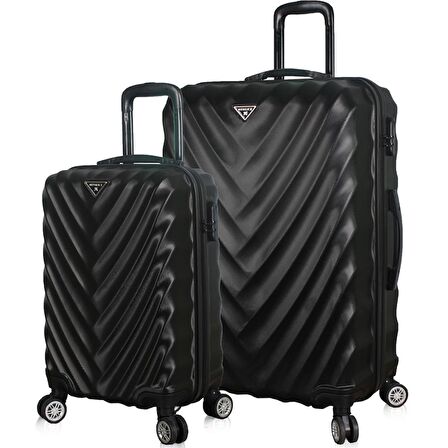 My Valice Lotus Abs 2'li Valiz Seti (Kabin ve Büyük) Siyah