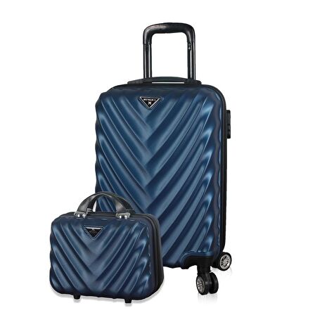 My Valice Lotus Abs 2'li Valiz Seti (Makyaj + Kabin Boy) Lacivert