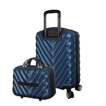 My Valice Lotus Abs 2'li Valiz Seti (Makyaj + Kabin Boy) Lacivert